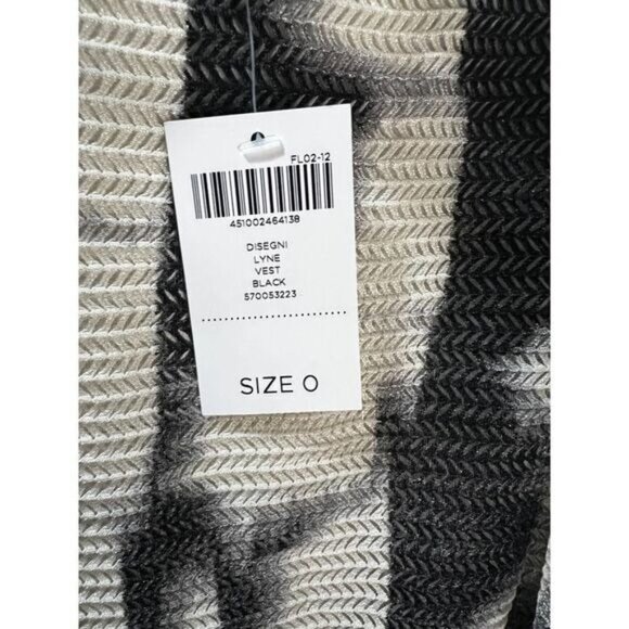 Easywear By Chicos Black & White Sleeveless Open-Front Vest O - Picture 3 of 5